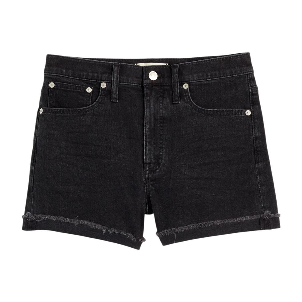 Madewell Black High Rise Denim Shorts 29 Grunge Festival Edgy Indie Sleaze Y2K - Picture 11 of 16